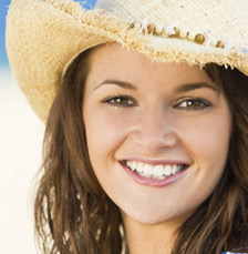 woman in straw hat